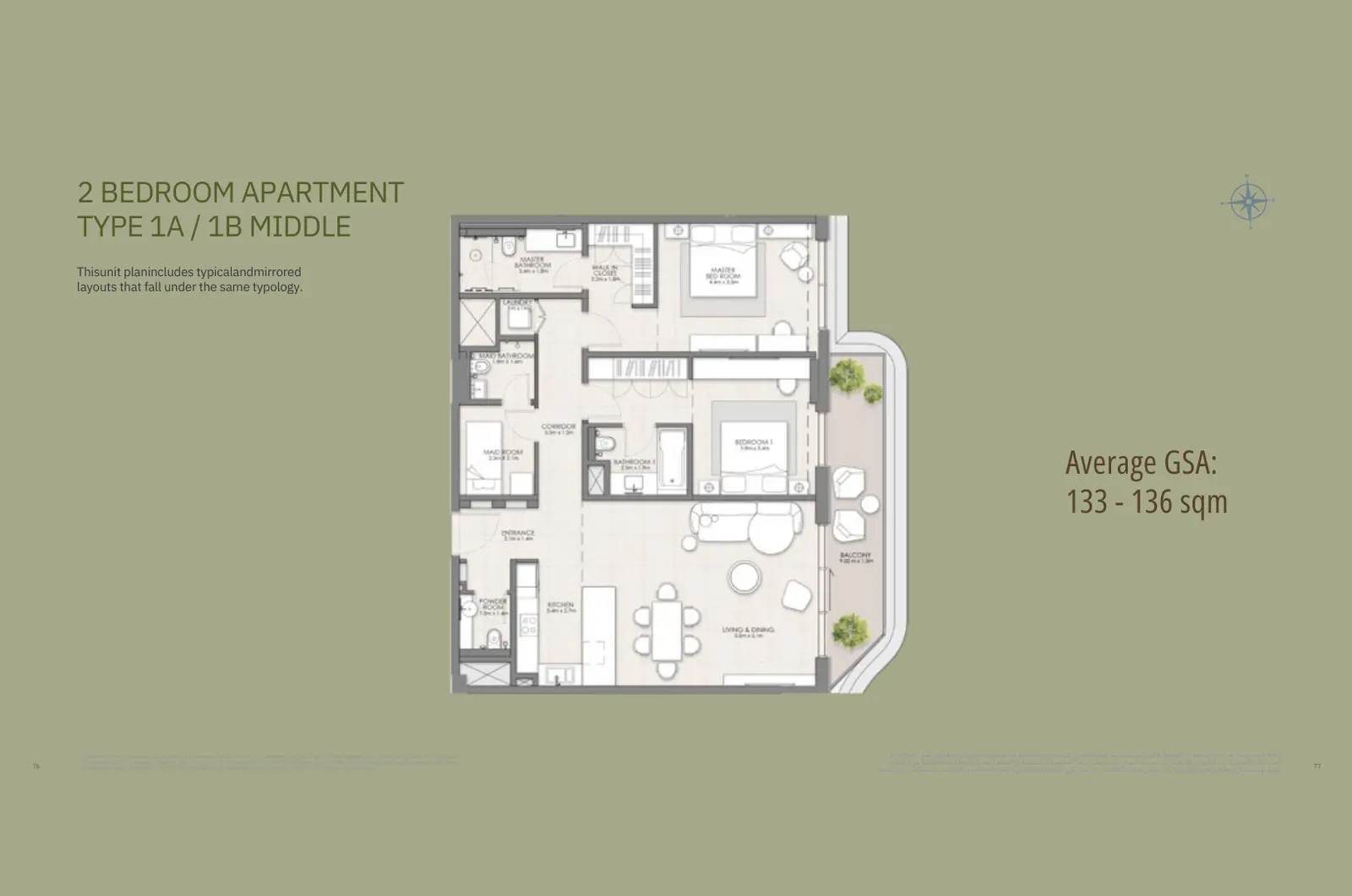 Floor plan for Type 1B