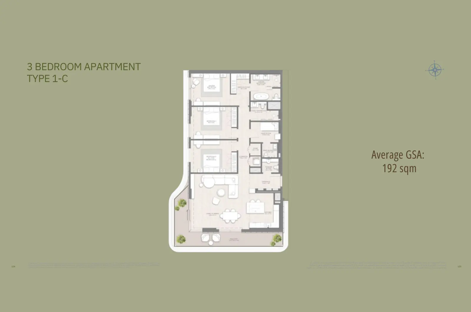 Floor plan for Type 1C
