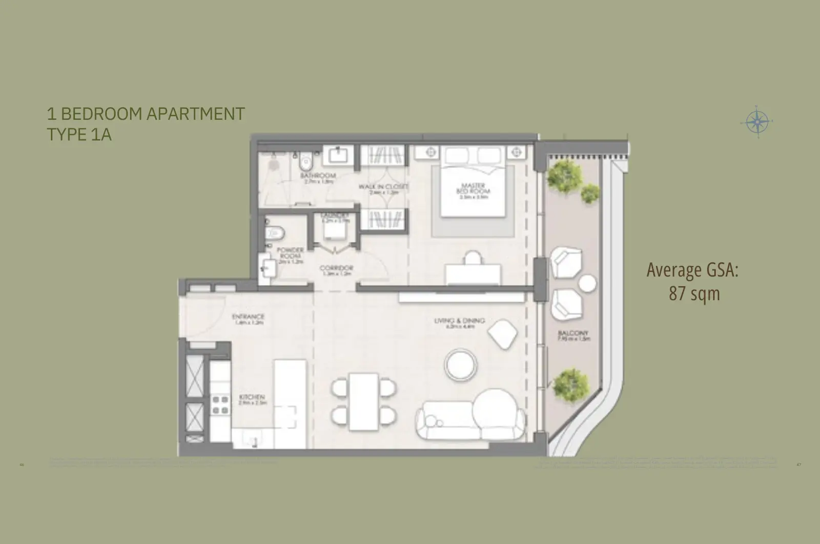 Floor plan for Type 1A