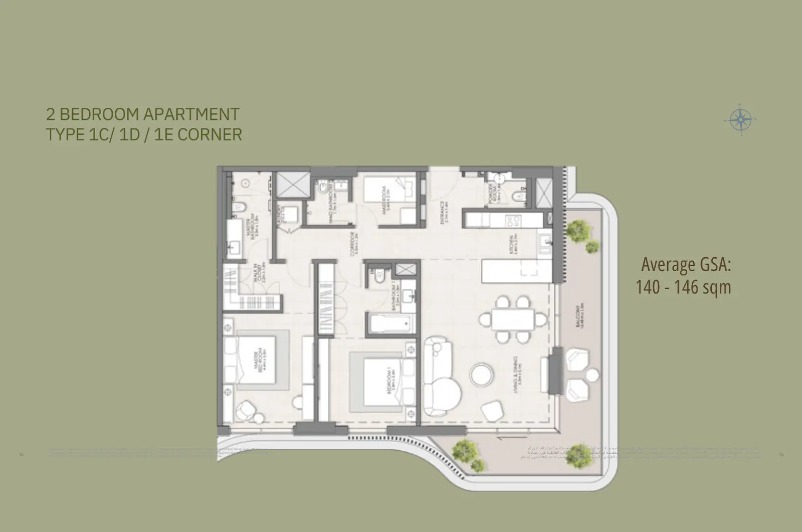 Floor plan for Type 1C