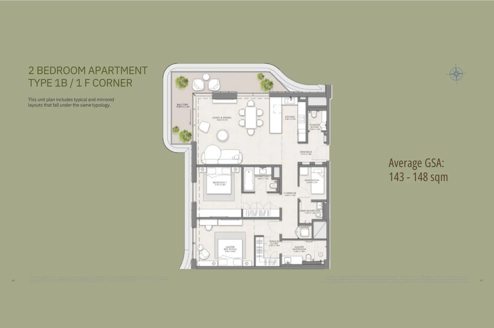 Floor plan for Type 1F