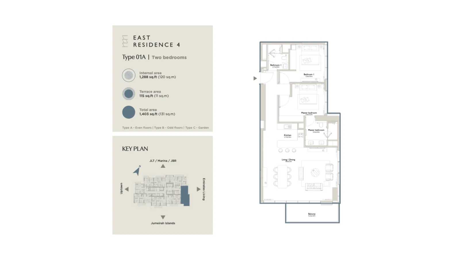 Floor plan for Type 01A