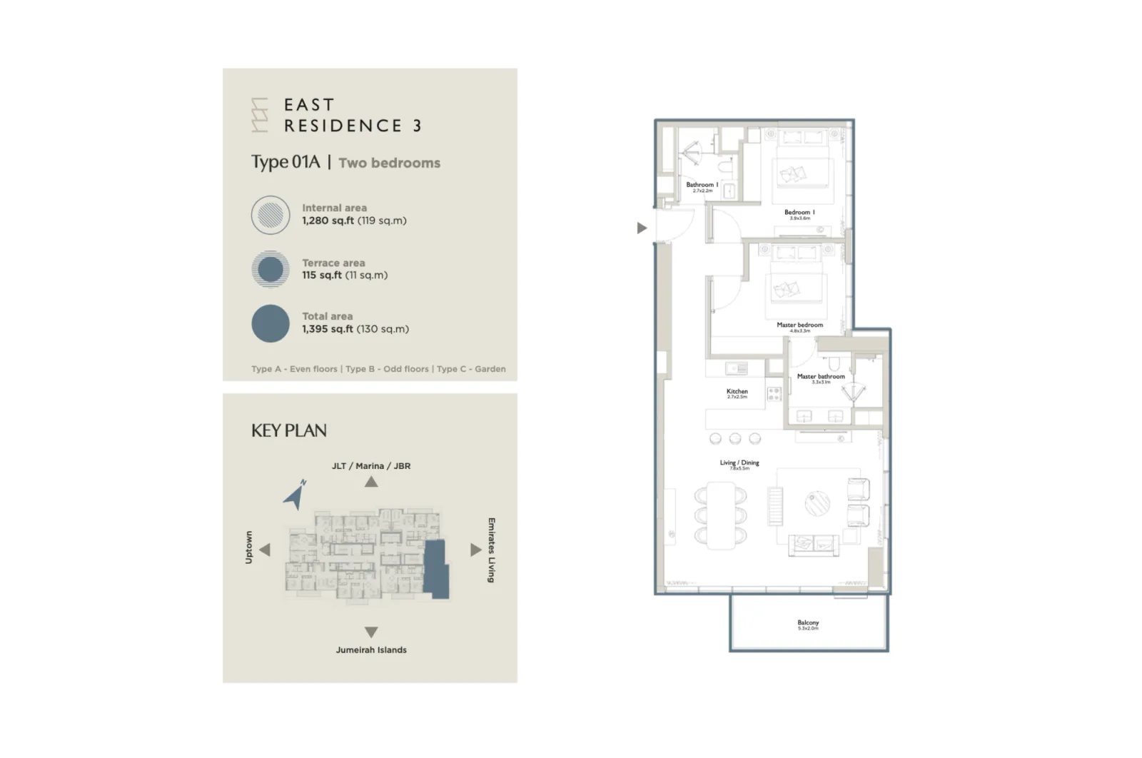 Floor plan for Type 01A