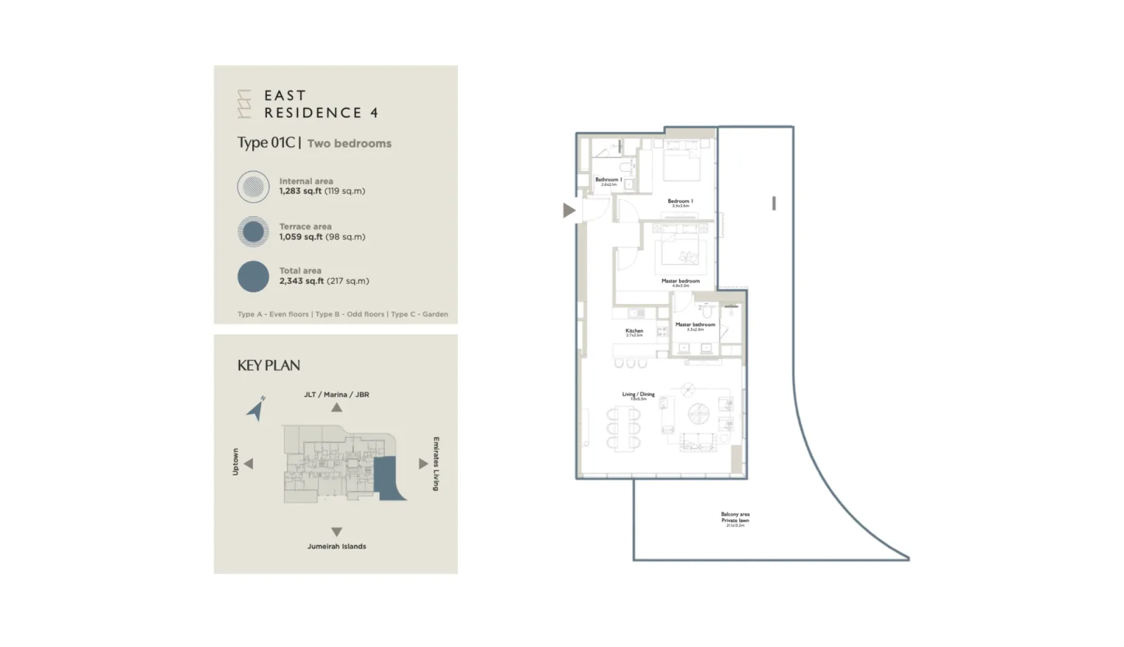 Floor plan for Type 01C