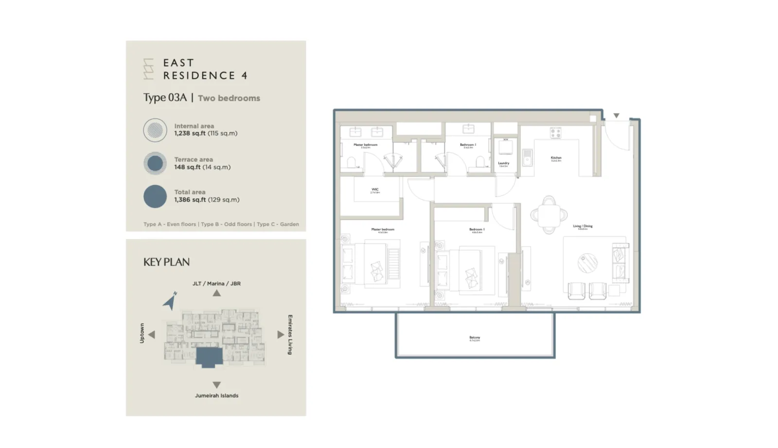 Floor plan for Type 03A
