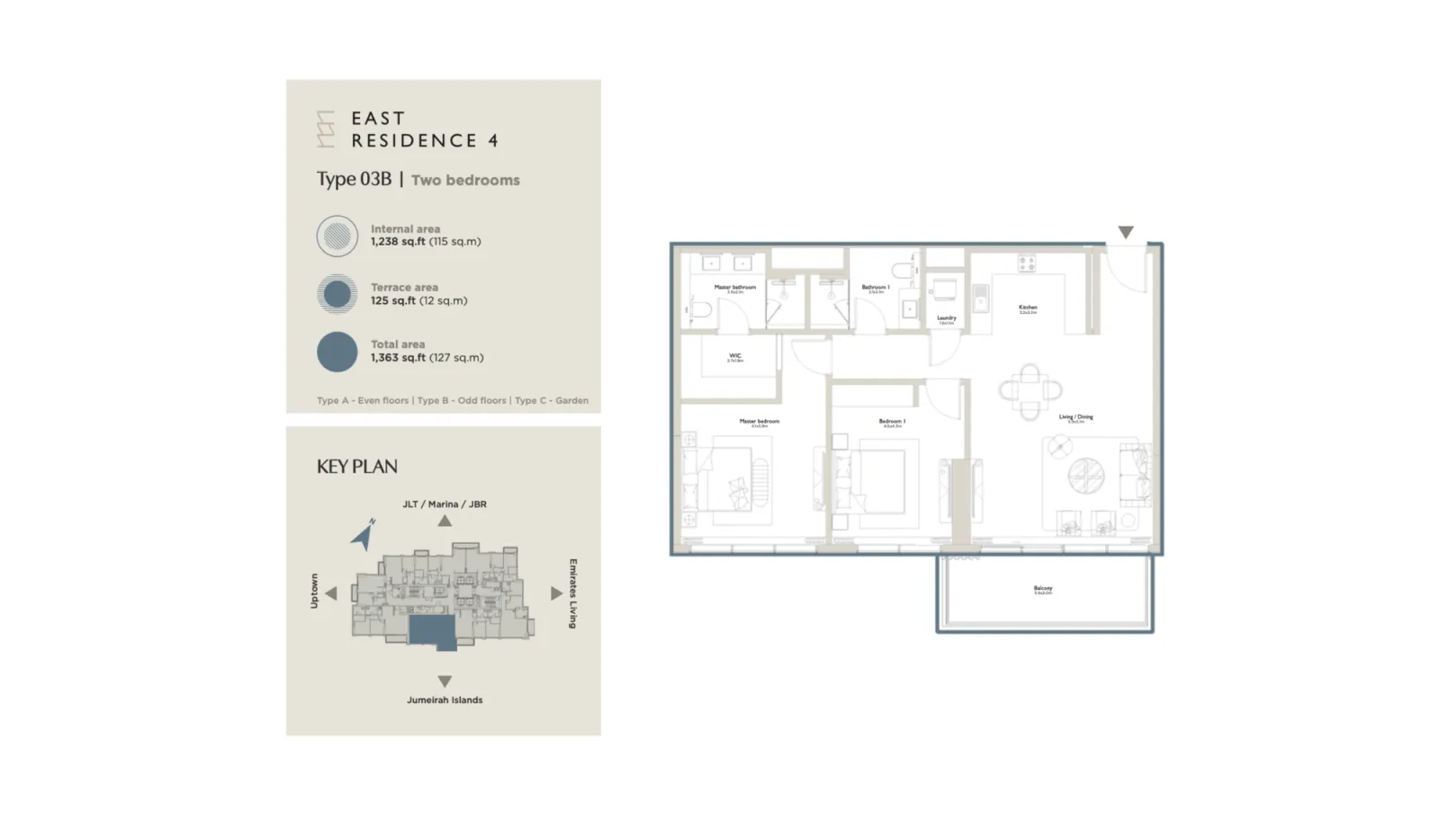 Floor plan for Type 03B