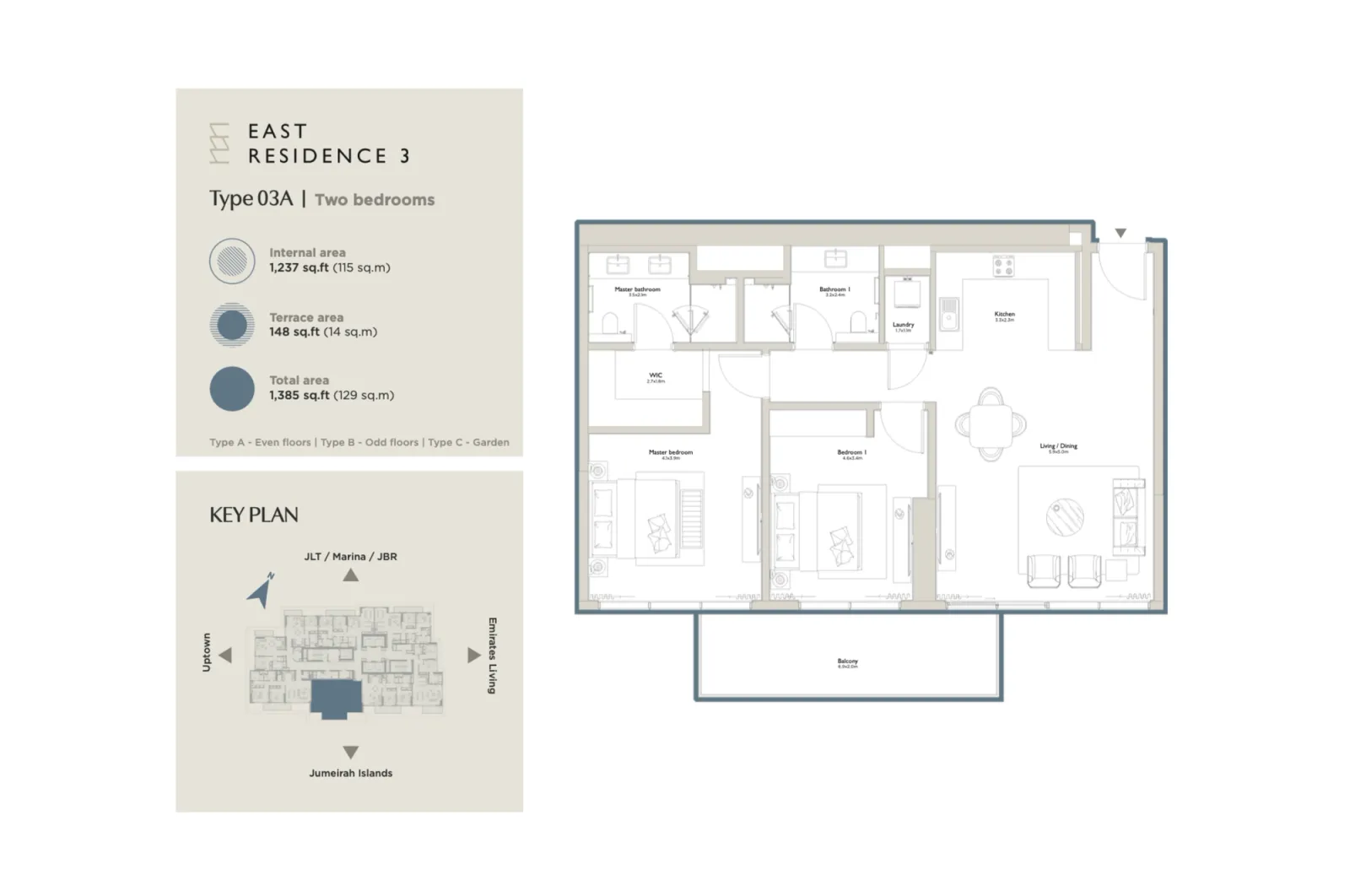 Floor plan for Type 03A