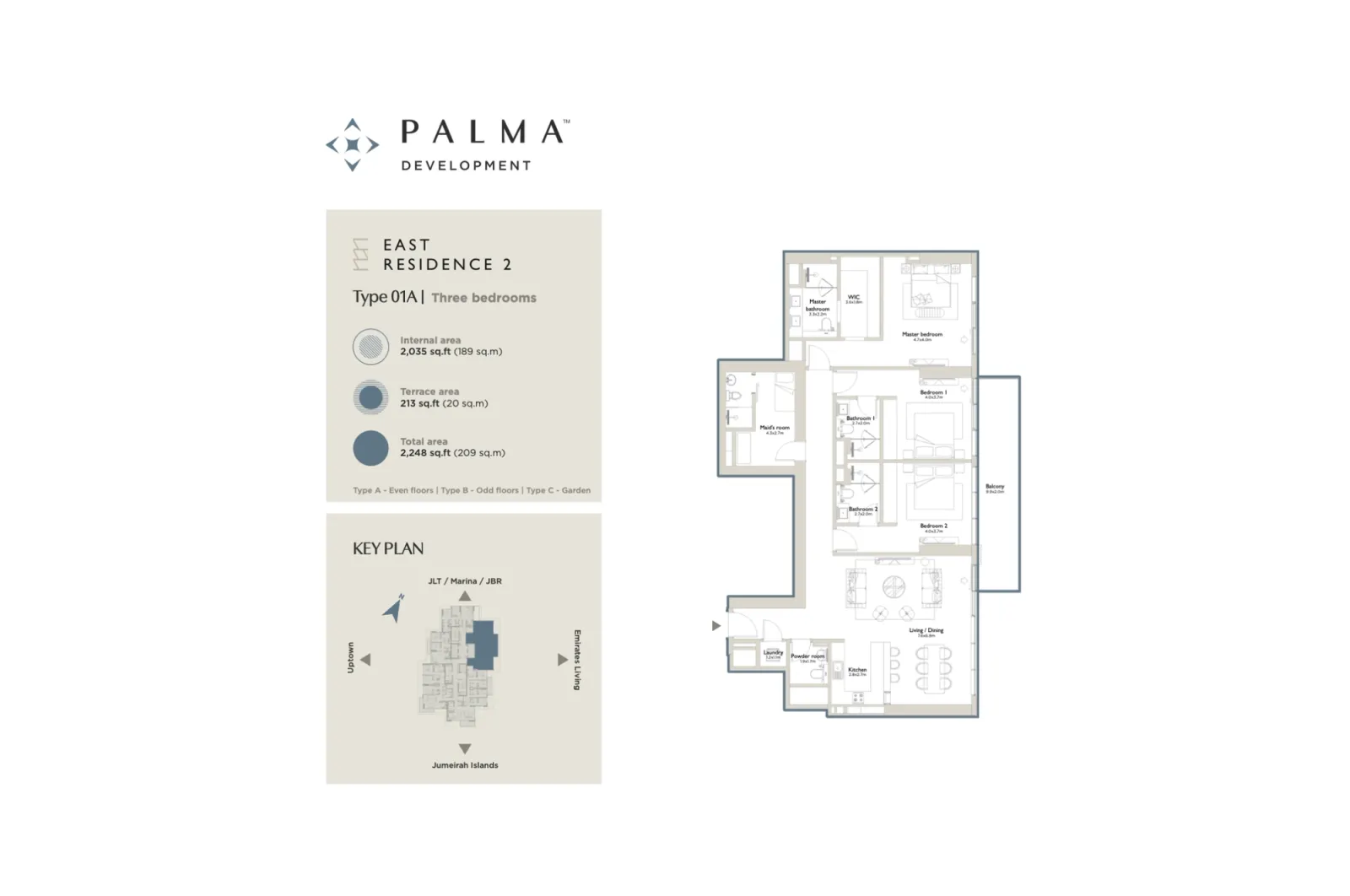 Floor plan for Type 01A