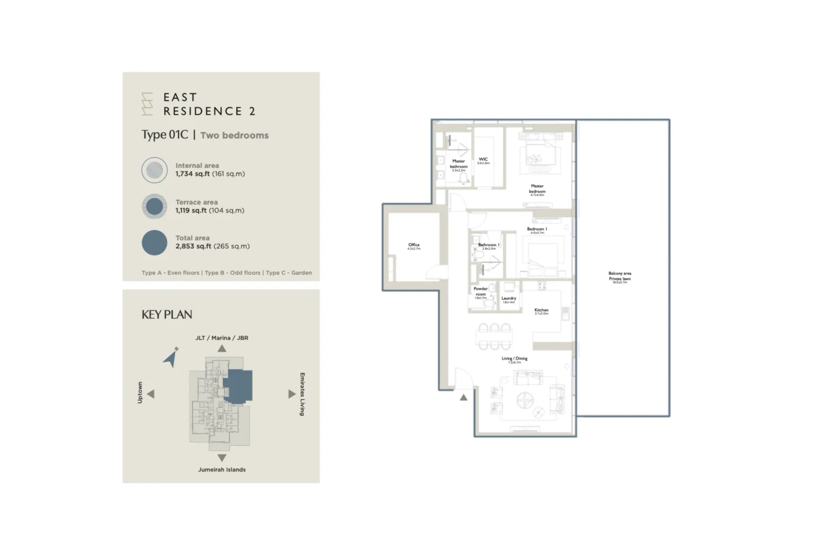 Floor plan for Type 01C