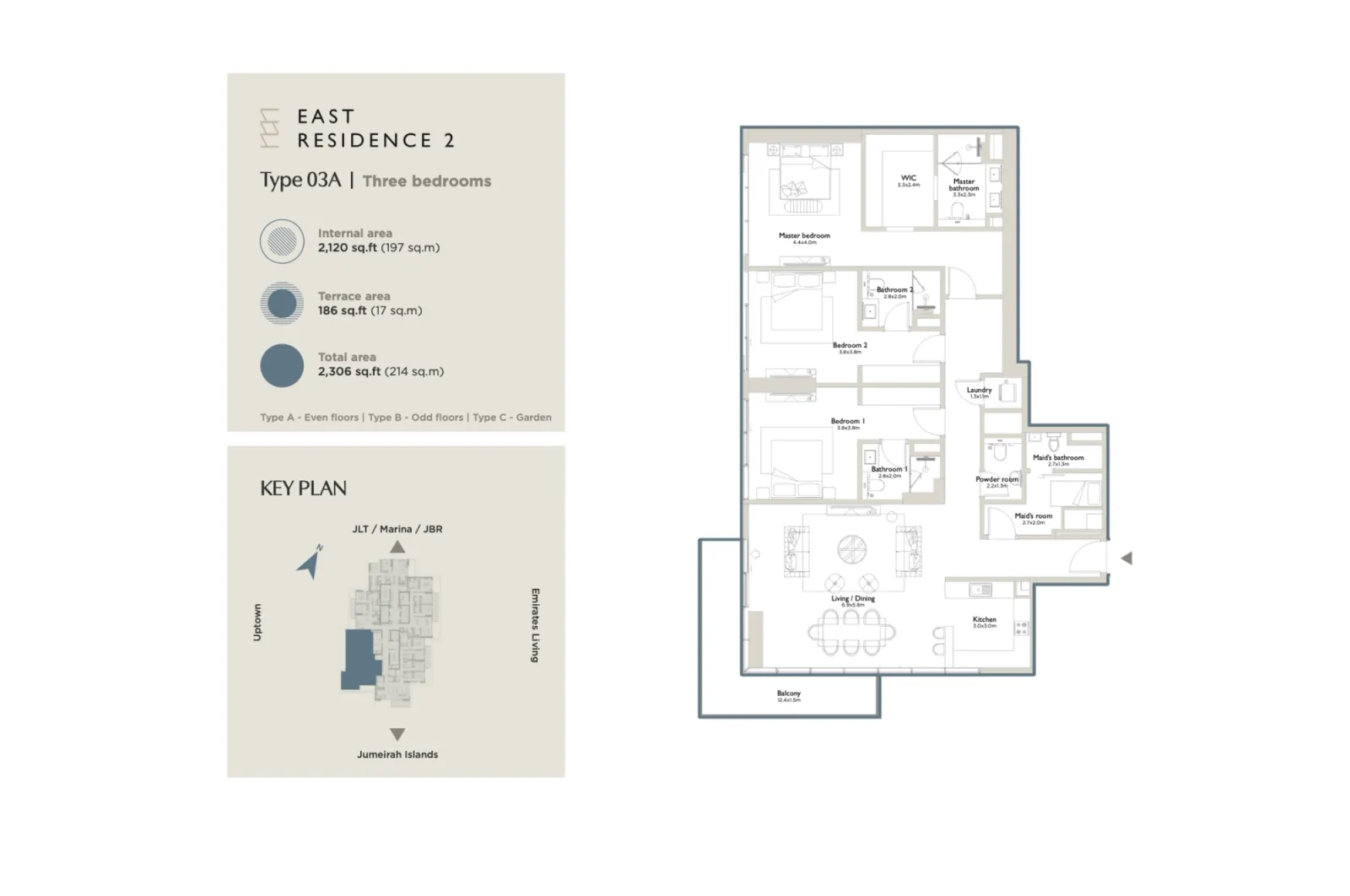 Floor plan for Type 03A