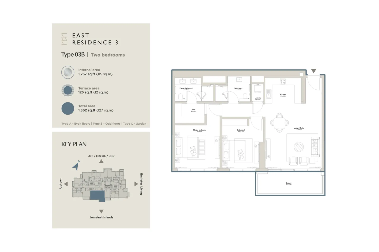 Floor plan for Type 03B