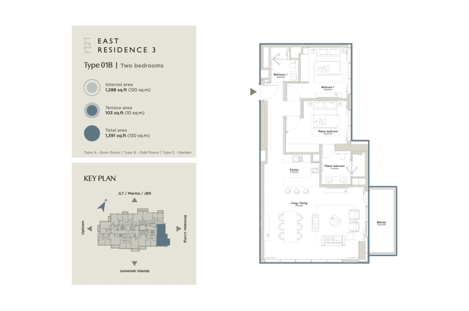 Floor plan for Type 01B
