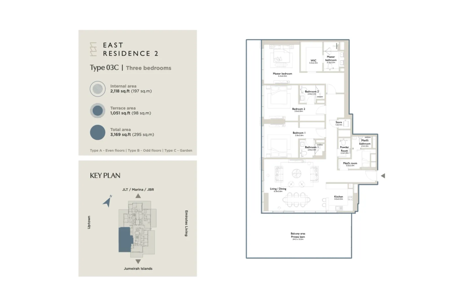 Floor plan for Type 03C
