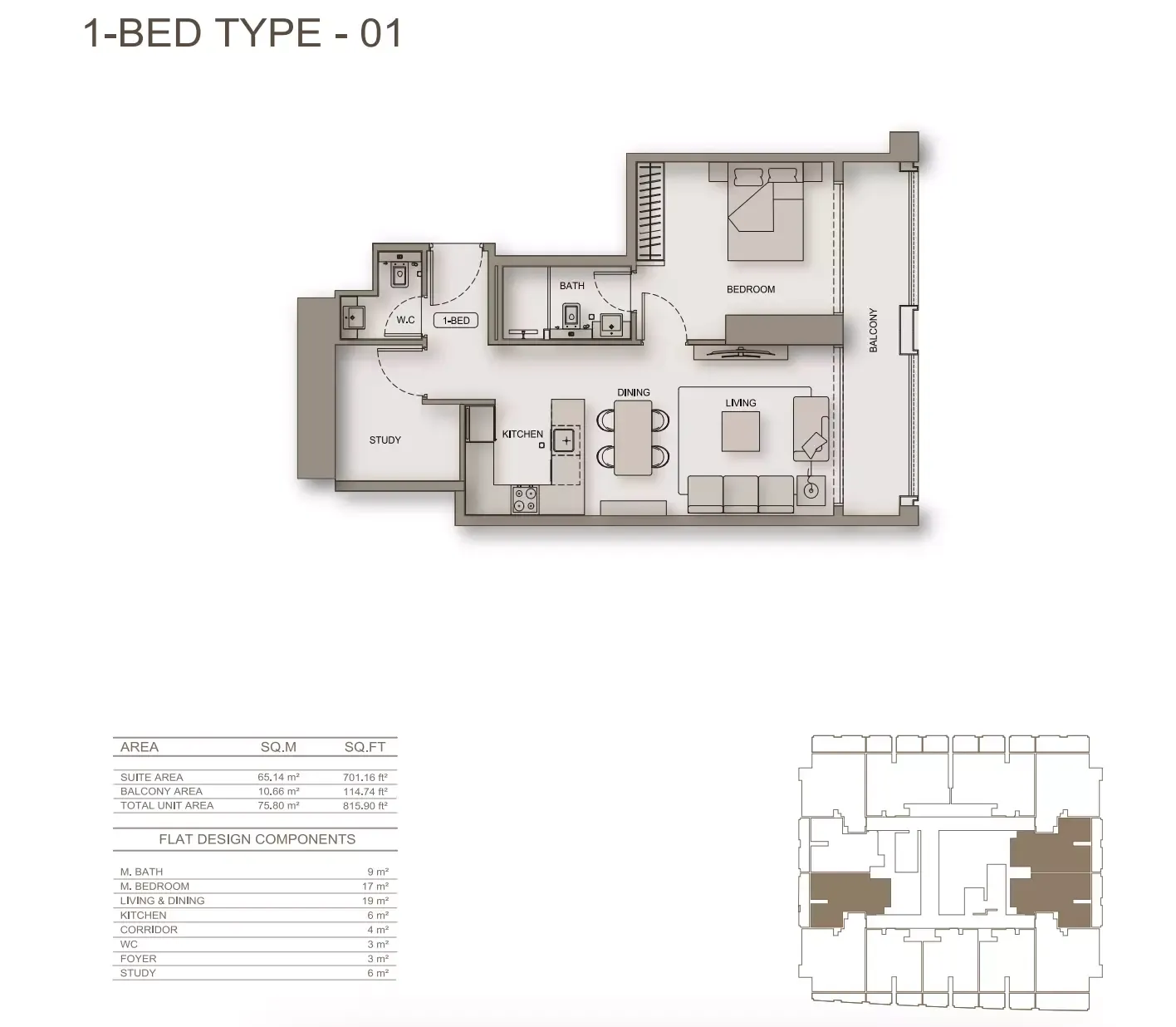 Floor plan for Type 01