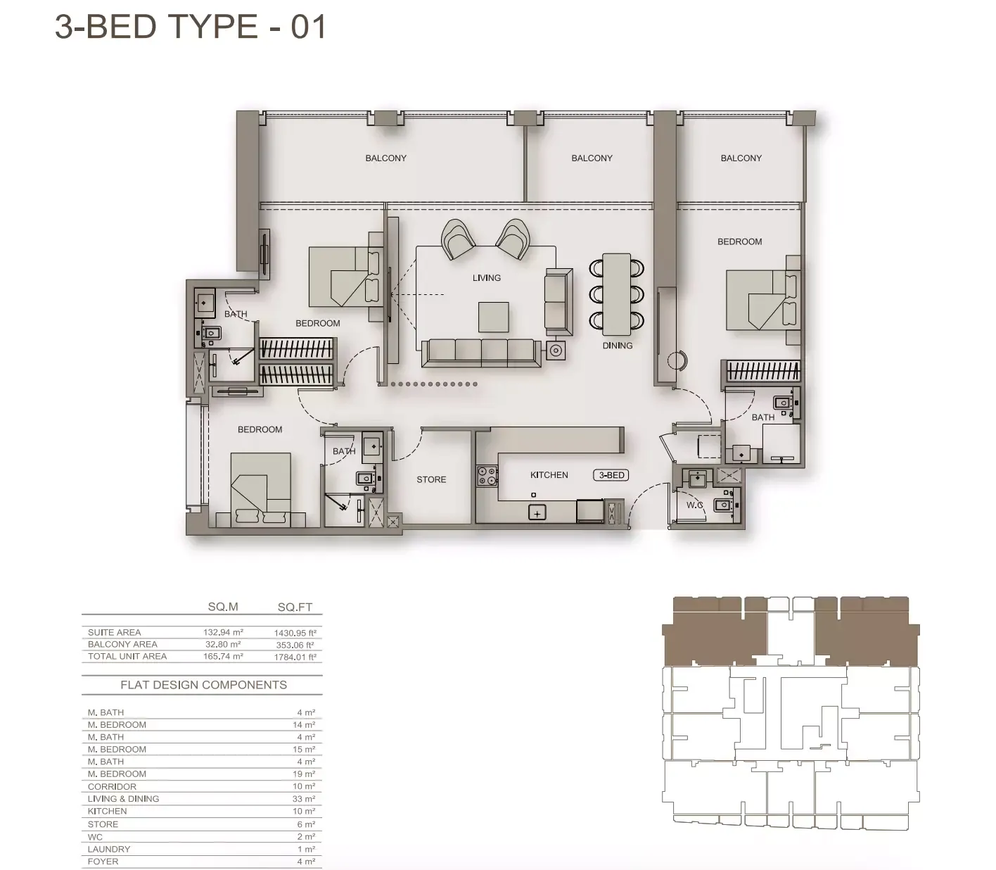 Floor plan for Type 01