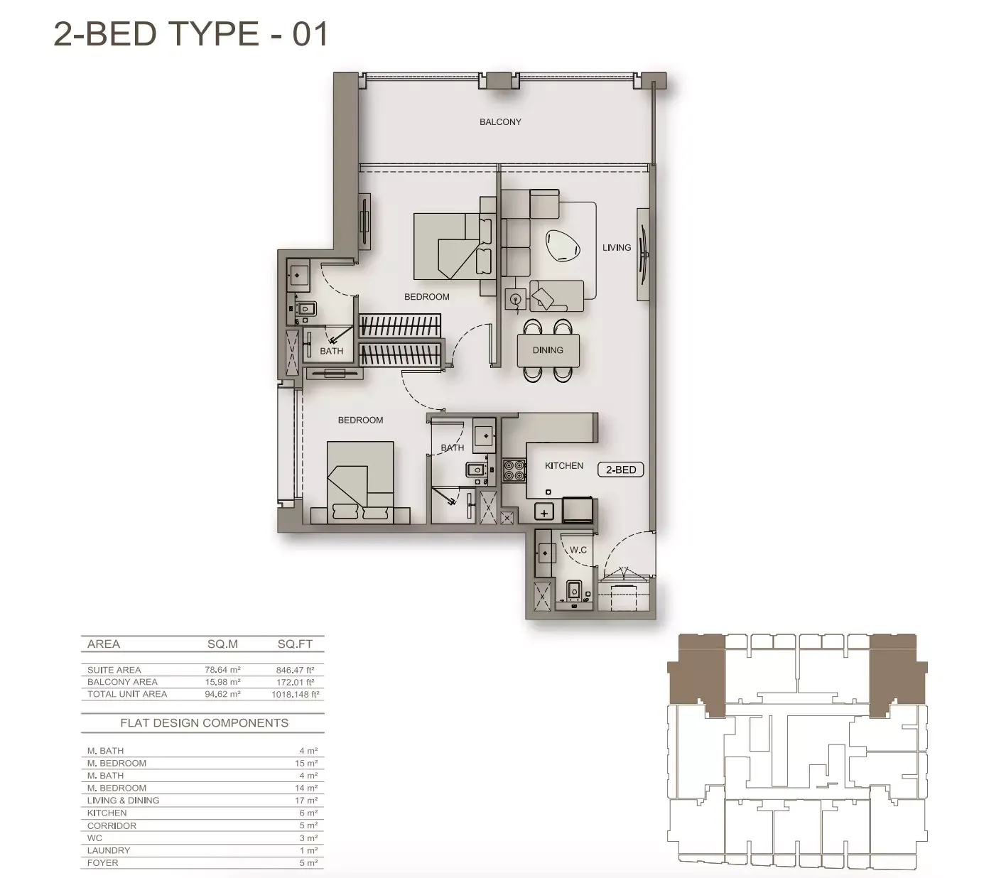 Floor plan for Type 01